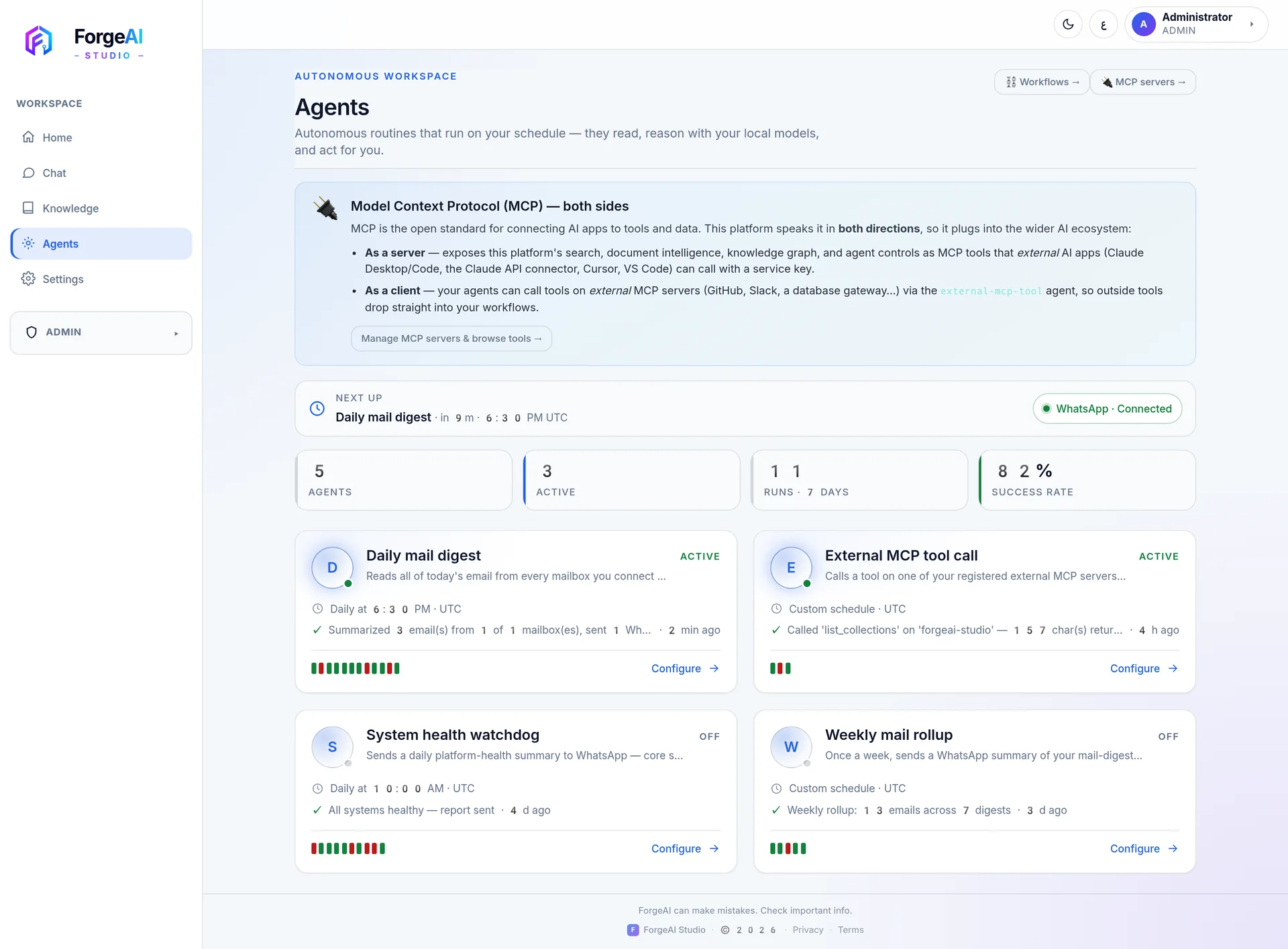Agents dashboard